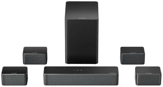 Main image of 7.1ch Home Theater Surround Sound Bar with 4 Surround Speakers | Subwoofer, 410W Peak, Deep Bass, 7.1 Virtual Surround, App Control, HDMI ARC, Bluetooth, TV & Home Theater, Poseidon D70