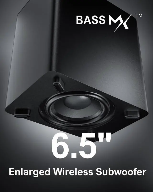 Alt view image 4 of 7 - 7.1ch Home Theater Surround Sound Bar with 4 Surround Speakers | Subwoofer, 410W Peak, Deep Bass, 7.1 Virtual Surround, App Control, HDMI ARC, Bluetooth, TV & Home Theater, Poseidon D70