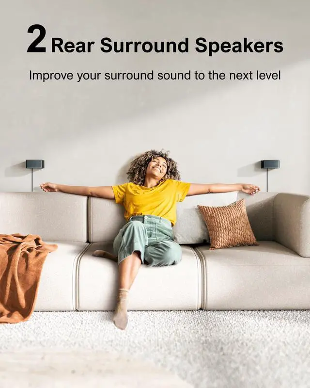 Alt view image 6 of 7 - 7.1ch Home Theater Surround Sound Bar with 4 Surround Speakers | Subwoofer, 410W Peak, Deep Bass, 7.1 Virtual Surround, App Control, HDMI ARC, Bluetooth, TV & Home Theater, Poseidon D70