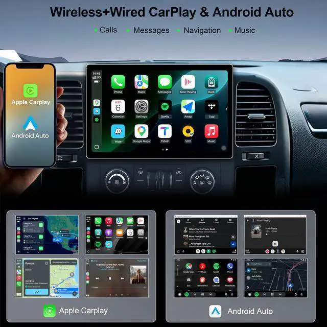 Alt view image 3 of 7 - 11.5 Inch 8 Core 4GB+64GB Car Radio Stereo for Chevy Silverado 2007-2013 GMC Sierra Yukon, 2K Touchscreen Android 13 Head Unit with Wireless CarPlay & Android Auto, AHD Backup Camera, AM/FM Radio