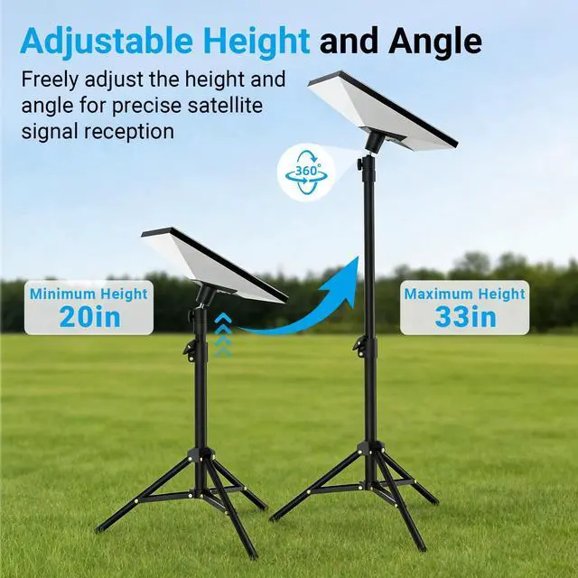 Alt view image 4 of 7 - Starlink Mini Tripod Mount with Adapter - Height Adjustable & 360° Tilt, Compatible with Starlink Mini Terminal, Portable Sturdy Stand for RV Camping & Outdoor Use