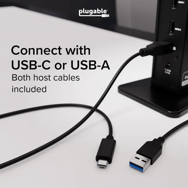Alt view image 4 of 7 - Dual 1080p HDMI Universal Docking Station for USB-C & USB 3.0 Laptop, 10 Ports, Windows/ChromeOS Plug & Play, macOS Driver Required (UD-3900Z)