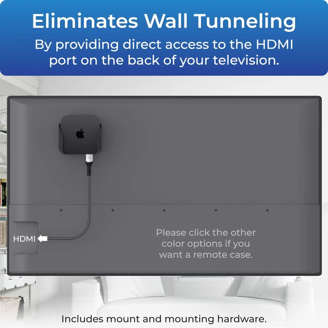 Alt view image 3 of 6 - Premium Mount for Apple TV - Compatible with Every Apple TV Designed in USA Reliable and Easy Apple TV Installation Special Features: Includes Heat Management and Strong TV Adhesive