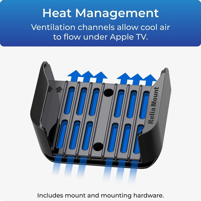 Alt view image 4 of 6 - Premium Mount for Apple TV - Compatible with Every Apple TV Designed in USA Reliable and Easy Apple TV Installation Special Features: Includes Heat Management and Strong TV Adhesive