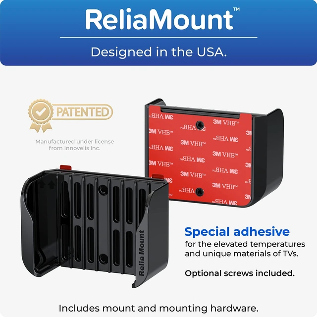 Alt view image 6 of 6 - Premium Mount for Apple TV - Compatible with Every Apple TV Designed in USA Reliable and Easy Apple TV Installation Special Features: Includes Heat Management and Strong TV Adhesive