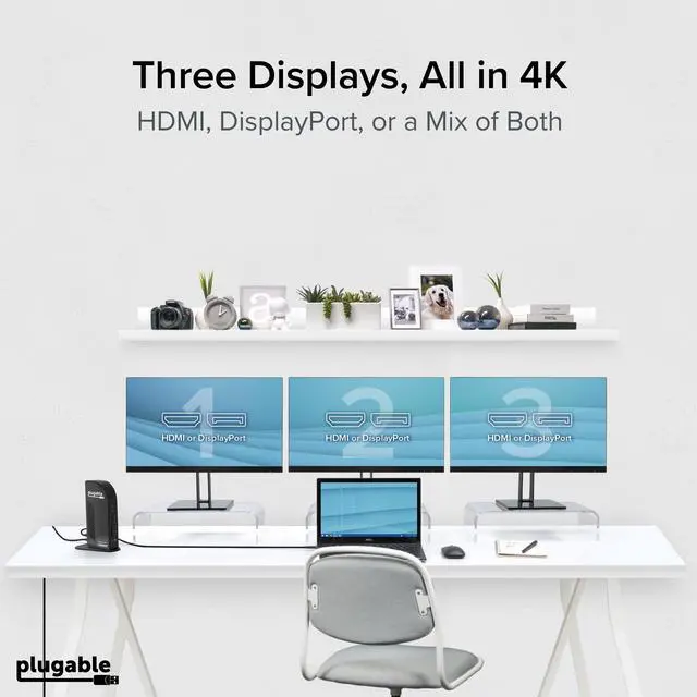 Alt view image 3 of 7 - 13-in-1 USB C Docking Station 4K Triple Monitor with 100W Power Delivery | USB C Dock for Windows, Mac, ChromeOS, Thunderbolt | Driver Required | 3X HDMI and 3X DisplayPort (UD-ULTC4K)