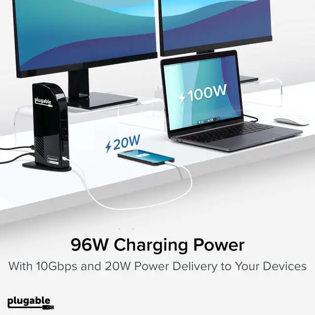 Alt view image 5 of 7 - 13-in-1 USB C Docking Station 4K Triple Monitor with 100W Power Delivery | USB C Dock for Windows, Mac, ChromeOS, Thunderbolt | Driver Required | 3X HDMI and 3X DisplayPort (UD-ULTC4K)