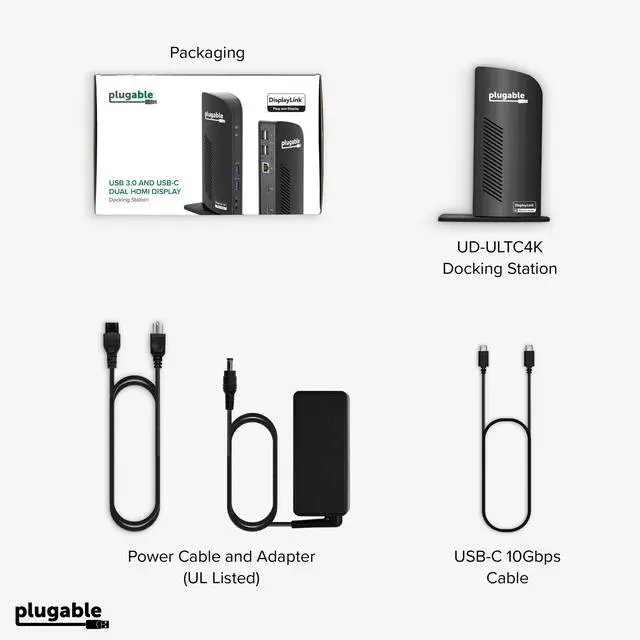 Alt view image 7 of 7 - 13-in-1 USB C Docking Station 4K Triple Monitor with 100W Power Delivery | USB C Dock for Windows, Mac, ChromeOS, Thunderbolt | Driver Required | 3X HDMI and 3X DisplayPort (UD-ULTC4K)