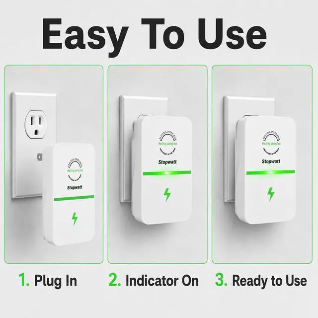 Alt view image 7 of 7 - Stop watt Smartplug Device for Home Office, US Plug, 4 Pack White (4PCS)