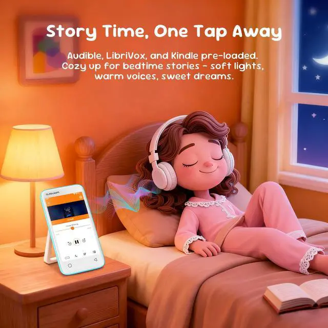 Alt view image 4 of 7 - MP3 Player for Kids, Parental Controls,16GB, Supports Spotify and Audible, Bluetooth and WiFi(Mint Green)