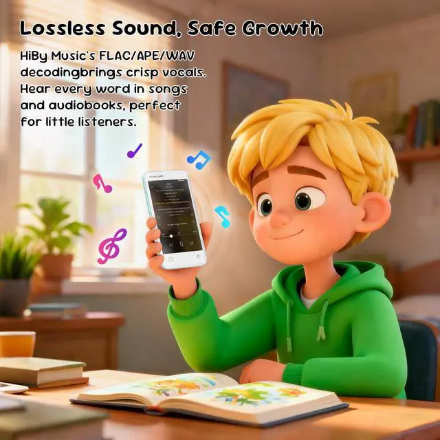 Alt view image 3 of 7 - MP3 Player for Kids, Parental Controls,16GB, Supports Spotify and Audible, Bluetooth and WiFi(Mint Green)