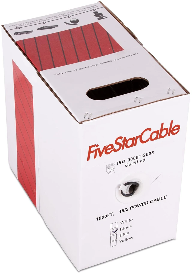 Alt view image 7 of 7 - 18/2 Gauge Low Voltage Cable Wire - 1000 ft, 18 AWG, 2 Conductors, PVC Jacket - for Security Systems, Alarm, Audio, Control, Intercom, and Speaker Applications