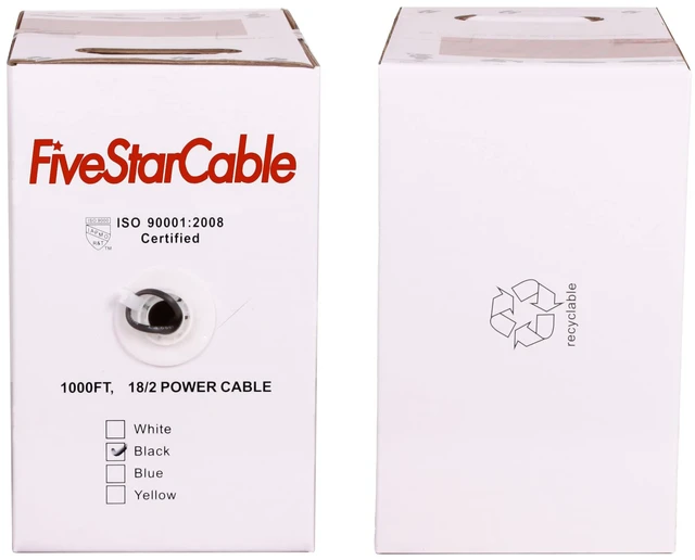 Alt view image 4 of 6 - 18-2 Gauge Low Voltage Stranded Cable Wire - 1000 ft, 18 AWG, PVC Jacket - for Security Systems, Alarm, Audio, Control, Intercom, and Speaker Applications (White, 18-2)