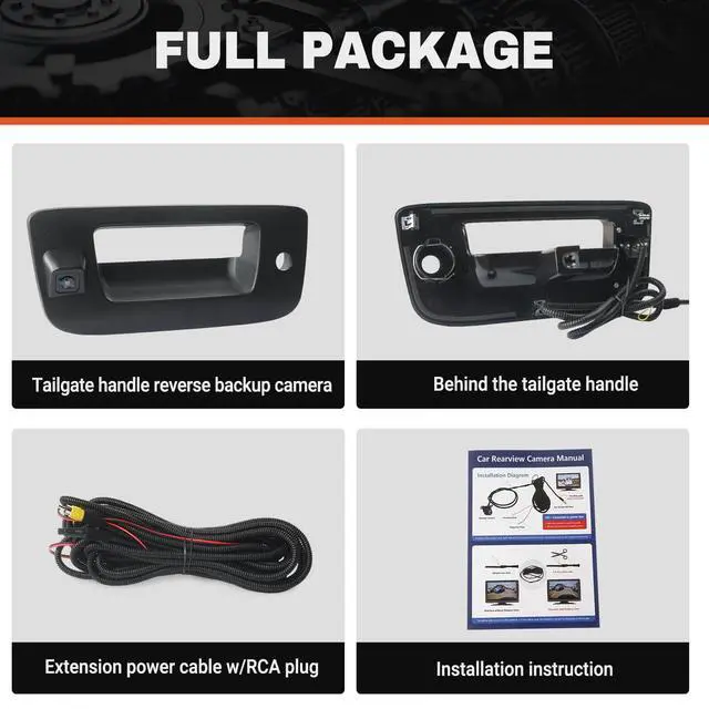 Alt view image 7 of 7 - Tailgate Handle Backup Camera Compatible with 2007-2014 Chevy Silverado GMC Sierra 1500 2500 3500 HD with Waterproof Rear View Camera with Keyhole, Tailgate Handle Backup Kit Replaces# 22755304