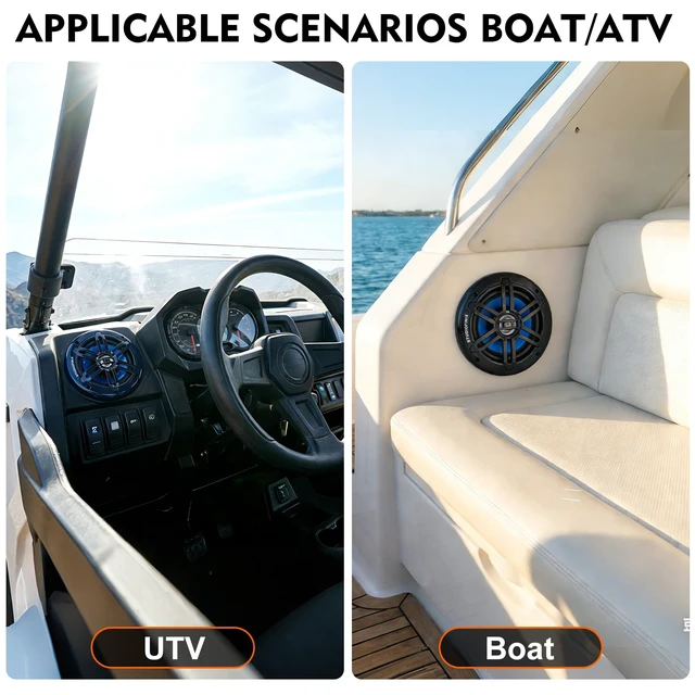 Alt view image 6 of 7 - 5.25 Inch 500W Marine Speakers with LED Lights -2 Way Weather Resistant Boat Speakers Perfect for Boats, ATVs, UTVs Pair,Black