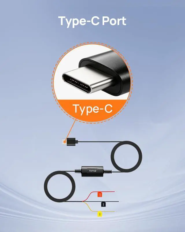 Alt view image 2 of 6 - Type-C Hardwire Kit UP03 for Dash Cams, 10ft, 12V-30V to 5V/2.4A, Low Voltage Protection 11.8V, 24 Hour Parking Surveillance Power Supply for M310/M500/A510/A500S/A810/X800/A810 Lite Car Cameras
