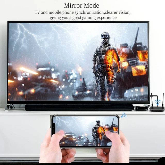 Alt view image 6 of 7 - Wireless HDMI Transmitter and Receiver 4K Kit, Full HD 4K Wireless Presentation Equipment HDMI Adapter, Plug and Play Streaming Media. Laptop, Dongle, PC, Smart Phone to HDTV/Projector 165FT/50M