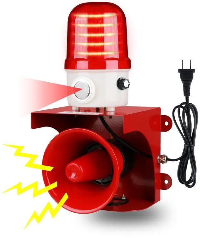 Main image of Motion Sensor Alarm with Human Detection,120dB Adjustable Siren & LED Strobe Lights Outdoor Security Alarm for Home Theft,Animal Intrusion,Garden Protection,Property Protection,AC110V with Plug