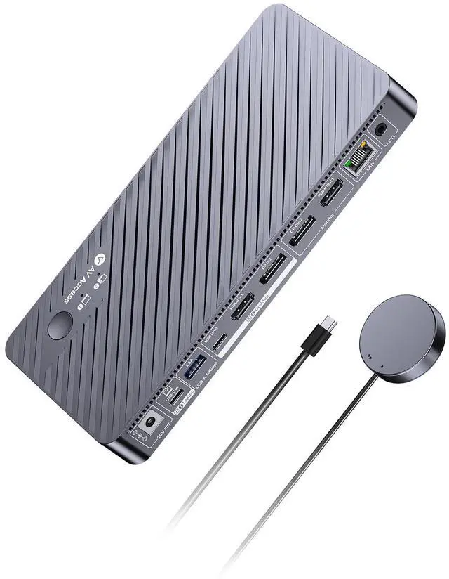 Main image of AV Access 8K KVM Switch 2 Monitors 2 Computers for Laptop & Desktop, GbE | KVM Docking Station Dual Monitor 8K@60Hz/4K@165Hz, 100W PD, 4xUSB 3.2 10Gbps USB C Hub, Audio, SD, Remote Switch