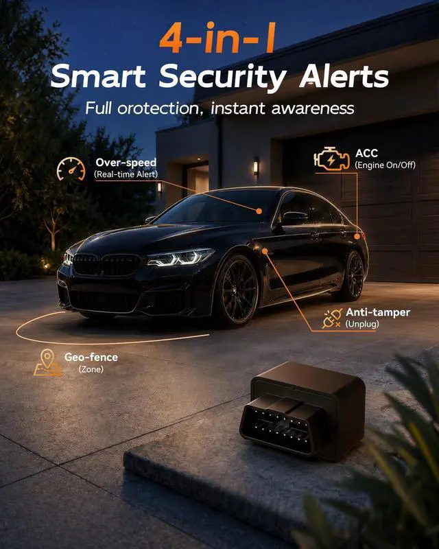 Alt view image 6 of 7 - OBD GPS Tracker for Vehicles, No Subscription, No Monthly Fees | Global 4G LTE, Real-Time Location,Built-in SIM, Data Plan Included, Plug & Play Car Tracker, Geofence Alerts, Cars & Fleets