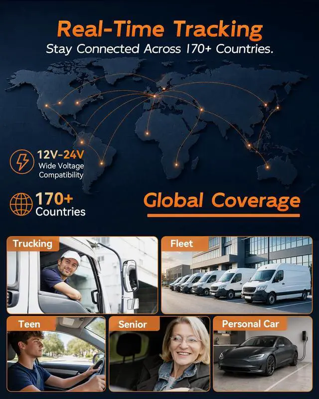 Alt view image 4 of 7 - OBD GPS Tracker for Vehicles, No Subscription, No Monthly Fees | Global 4G LTE, Real-Time Location,Built-in SIM, Data Plan Included, Plug & Play Car Tracker, Geofence Alerts, Cars & Fleets