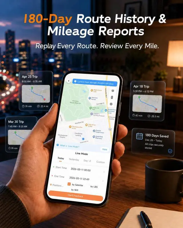 Alt view image 7 of 7 - OBD GPS Tracker for Vehicles, No Subscription, No Monthly Fees | Global 4G LTE, Real-Time Location,Built-in SIM, Data Plan Included, Plug & Play Car Tracker, Geofence Alerts, Cars & Fleets