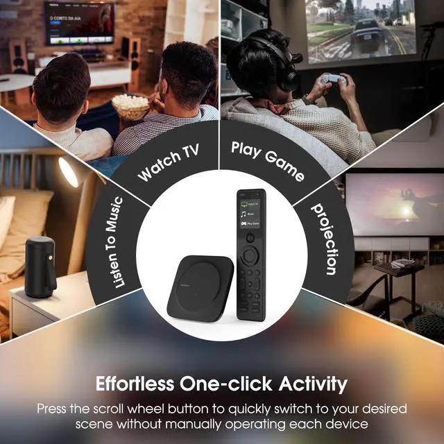 Alt view image 2 of 7 - X1S Smart Remote Control with Hub,All-in-One Customizable Activities, Improved Scroll,Customizable Keys, One-Touch Macros Button, Compatible IR/Bluetooth/WiFi Device