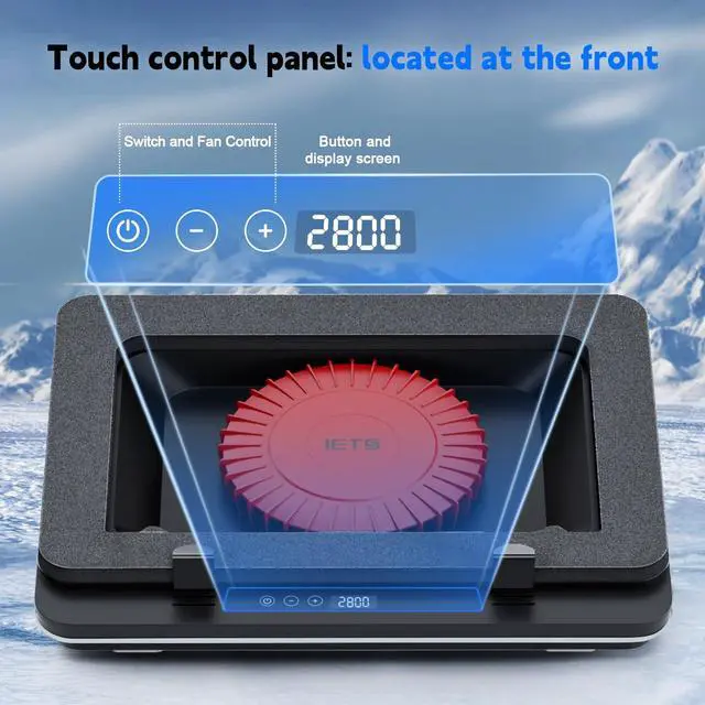 Alt view image 6 of 7 - GT600 Laptop Cooling Pad Equipped with Gigantic Turbo-Fan5.5inch Diameter,Sealed Foam for Rapid Cooling Gaming Laptop,14.1-19.3 inch Laptop Cooler with 3-Port USB Hub,Dust Filter,Touch Start