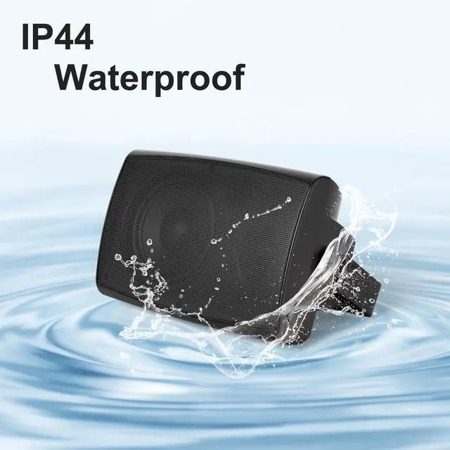 Alt view image 5 of 7 - 6.5 Inch Max 800W Outdoor Bluetooth Speakers Waterproof Wired with Multifunctional Amplifier Wall Mount Outdoor Speaker System for Patio Garden Poolside Home(4 Speakers,Black)