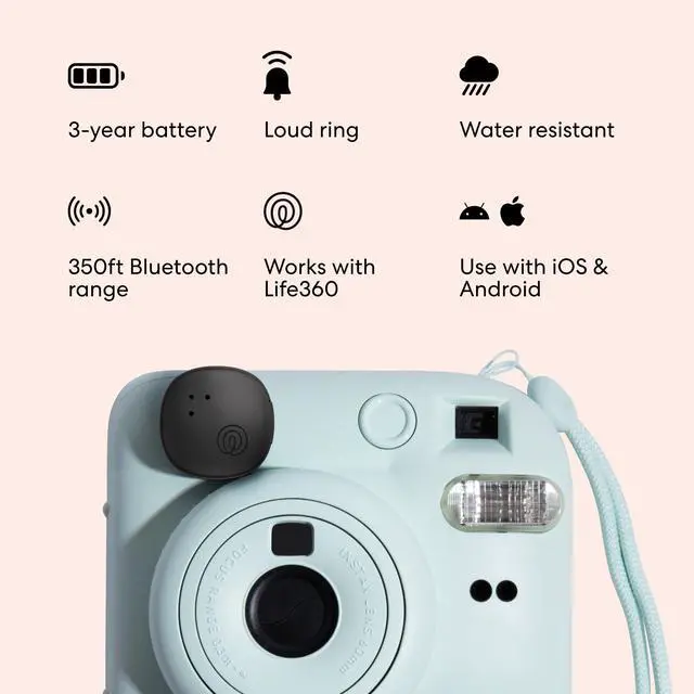 Alt view image 5 of 5 - Tile Sticker - Small Bluetooth Tracker, Remote Finder and Item Locator for Bikes, Glasses and More. Both iOS and Android Compatible. Phone Finder. 1-Pack (Black)