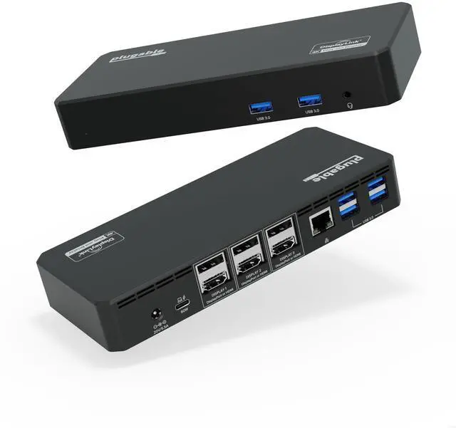 Main image of 12-in-1 USB C Triple Monitor Docking Station, Triple 4K Displays with 3X HDMI or 3X DisplayPort, Compatible with Mac, Windows, Thunderbolt, USB4, USB-C (100W PD, 6X USB Ports, Ethernet)