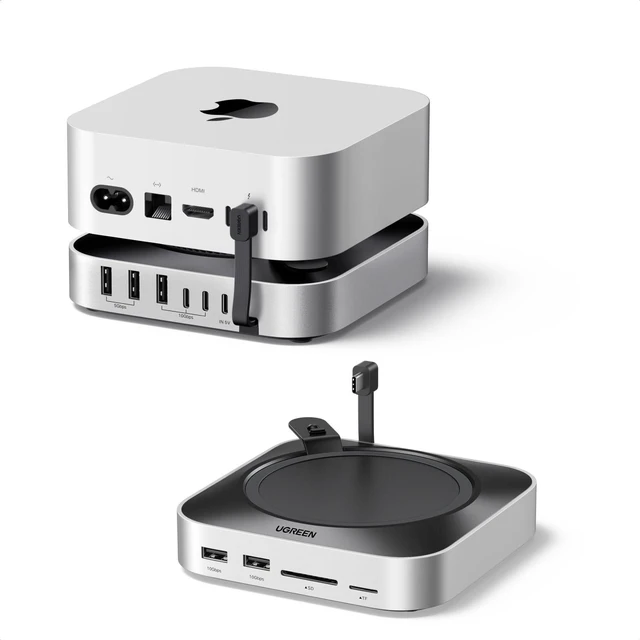 Main image of Mac mini M4 Dock & Stand with NVMe SSD Enclosure 3 USB A 10Gbps, USB C Data Port, SD Card Reader for Mac mini M4/ M4 Pro