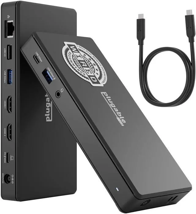 Main image of USB-C Docking Station Dual Monitor 4K 60Hz (2×HDMI), 65W Charging, Gigabit Ethernet, USB-C & 3×USB-A 5Gbps, Audio, Driverless for Windows/ChromeOS (UD-MSTH2)