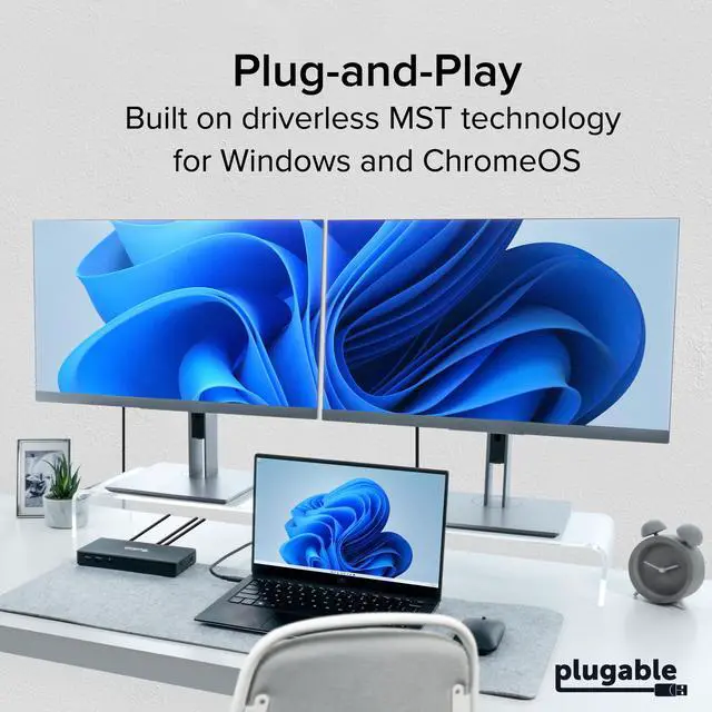 Alt view image 7 of 7 - USB-C Docking Station Dual Monitor 4K 60Hz (2×HDMI), 65W Charging, Gigabit Ethernet, USB-C & 3×USB-A 5Gbps, Audio, Driverless for Windows/ChromeOS (UD-MSTH2)