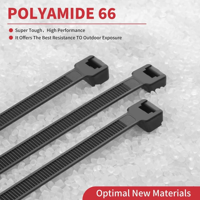 Alt view image 5 of 7 - 500 Pcs Black Zip Ties Assorted Sizes 8"+12"+14"+18" 220 LBS Zip Ties Heavy Duty, Strong Cable Ties, Wire Ties, Big Zip Ties for Indoor Outdoor Cable Management
