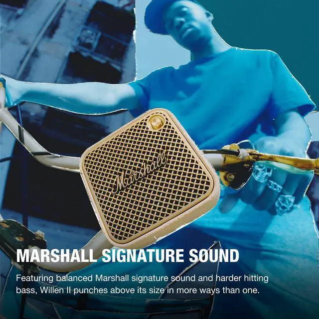Alt view image 2 of 7 - Willen II Portable Bluetooth Speaker - Rugged Waterproof/Dust-Proof Design | Loud Stereo Sound, Deep Bass | Compact and Wireless for Travel and Outdoors - Cream