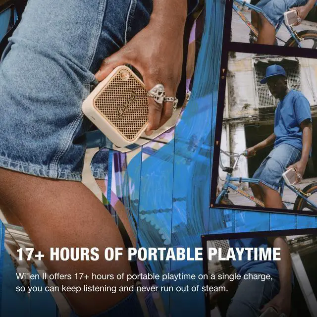 Alt view image 3 of 7 - Willen II Portable Bluetooth Speaker - Rugged Waterproof/Dust-Proof Design | Loud Stereo Sound, Deep Bass | Compact and Wireless for Travel and Outdoors - Cream