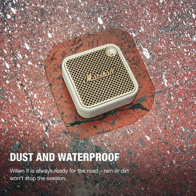 Alt view image 4 of 7 - Willen II Portable Bluetooth Speaker - Rugged Waterproof/Dust-Proof Design | Loud Stereo Sound, Deep Bass | Compact and Wireless for Travel and Outdoors - Cream