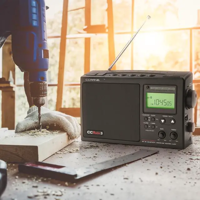 Alt view image 2 of 7 - C. Crane CCRadio 3 Long Range Reception AM, FM, NOAA Weather Plus Alert and 2-Meter Ham Band Portable Digital Radio with Bluetooth