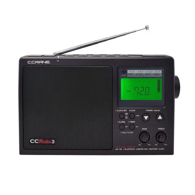 Alt view image 4 of 7 - C. Crane CCRadio 3 Long Range Reception AM, FM, NOAA Weather Plus Alert and 2-Meter Ham Band Portable Digital Radio with Bluetooth