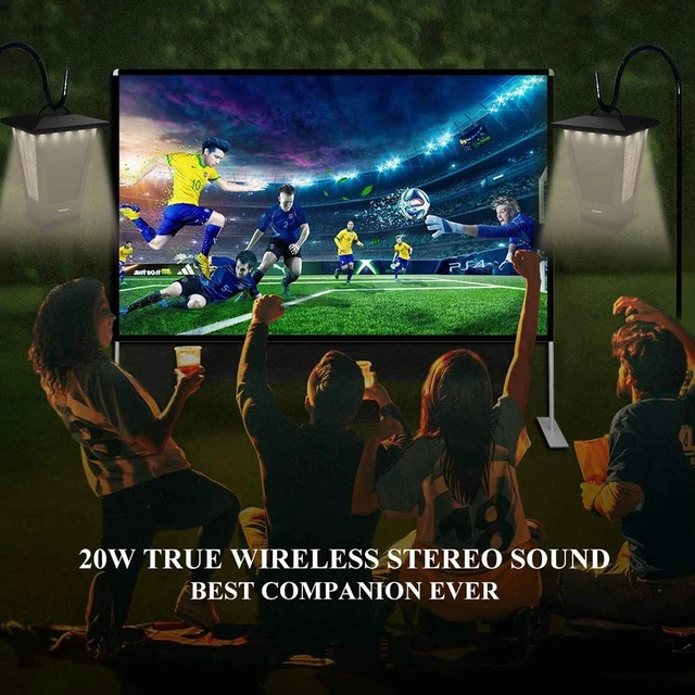Alt view image 2 of 7 - Bluetooth Speakers Waterproof, 2 Packs True Wireless Stereo Sound 20W Dual Pairing Lantern Indoor Outdoor Speakers with 20 Piece LED Lights, Rich Bass, Pinao Black