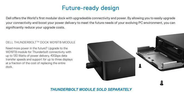 Alt view image 6 of 6 - WD19 130W Docking Station (with 90W Power Delivery) USB-C, HDMI, Dual DisplayPort, black | Dual DisplayPort