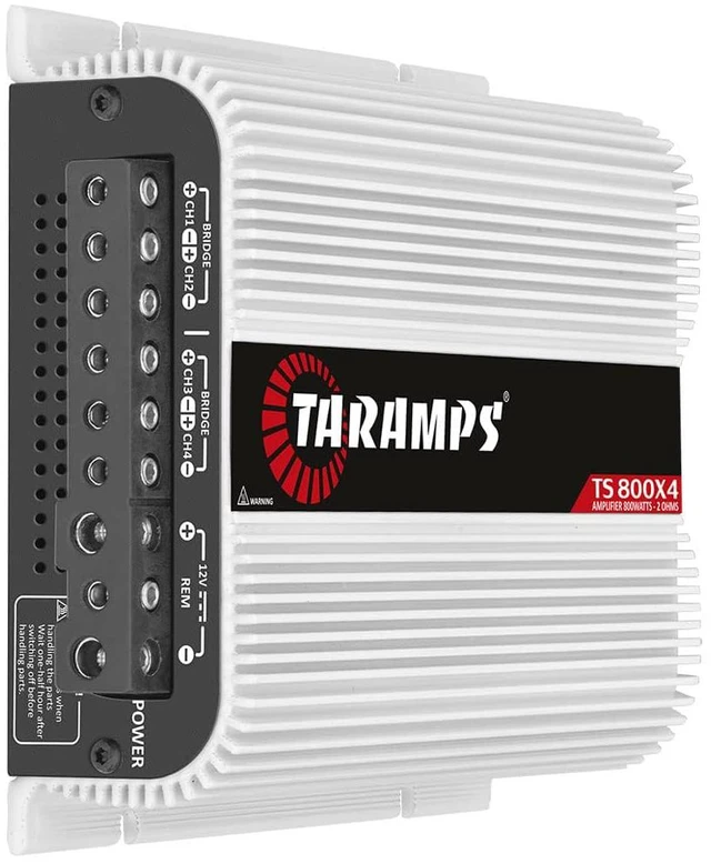 Alt view image 2 of 4 - Taramps TS 800x4 Car Audio Multichannel Amplifier 800 Watts Rms 2 Ohms 4 Channel 2 Bridged Channel Full Range Crossover, RCA/High Level Input, Class D