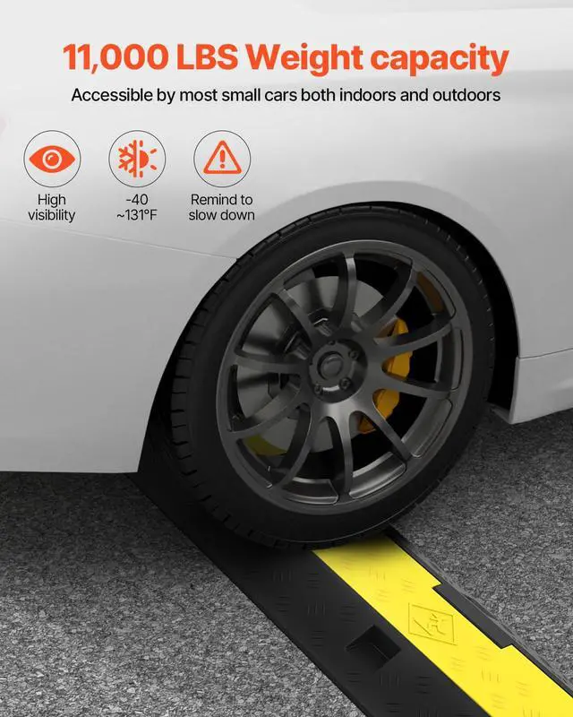 Alt view image 4 of 7 - 3 Pack of 2 Channel 11000lbs per Axle Capacity Protective Wire Cord Ramp Driveway Rubber Traffic Speed Bumps Cable Protector