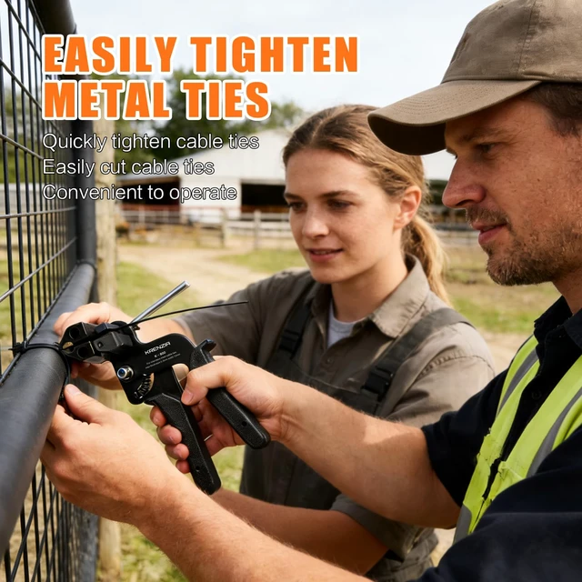 Alt view image 3 of 7 - Stainless Steel Cable Tie Gun KitWith 300pcs Uv Resistant Black Metal Zip Ties Heavy Duty Outdoor (150 Each of 8, 12 Inch) Adjustable Fastening Cutting Tie Tool Setsfor Chainlink FenceExhaust Wrap