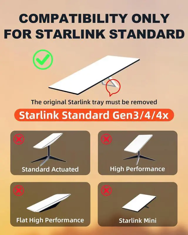 Alt view image 6 of 7 - Starlink Mount Gen 3, Starlink Tripod Stand with Mount Adapter, Adjustable Height for Starlink Standard 4/4X/V3, 90° Tilt Angle Adjustment Starlink Antenna Pipe Adapter (Black)