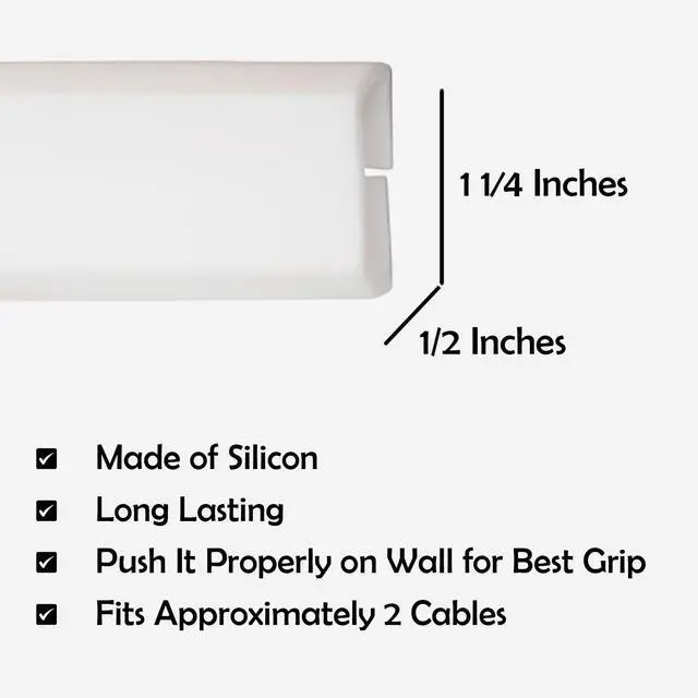 Alt view image 6 of 7 - TV Cord Hider Flexible Wall Cord Cover Slim Design Silicone Cable Raceway - Self Adhesive, Cut to Size Design for Hiding Wires on Wall - Clean Home Setup Cable Concealment (White, 6 Feet)