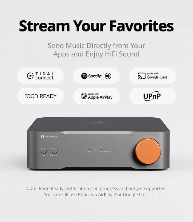 Alt view image 3 of 7 - S3 HiFi Music Streamer DAC Preamp, AK4493SEQ DAC Wi-Fi 6 Bluetooth 5.3, Digital Transport with XLR Balanced/Optical/Sub Out/HDMI eARC, AirPlay 2 Spotify Connect Tidal, 5-Band EQ