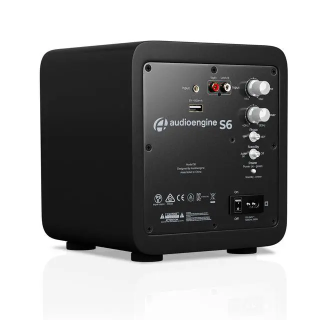 Alt view image 2 of 6 - S6 Mini Subwoofer Compact 210W Powered Bass Speaker | for Music, Movies, Gaming & Home Office Setups - Black