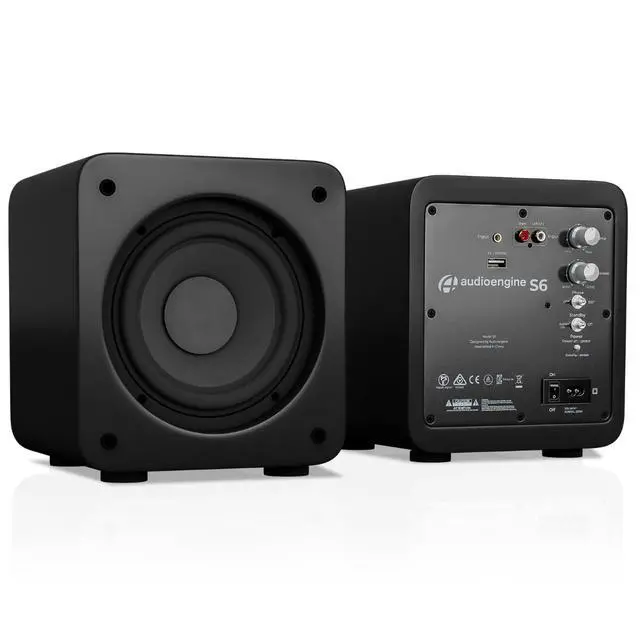 Alt view image 4 of 6 - S6 Mini Subwoofer Compact 210W Powered Bass Speaker | for Music, Movies, Gaming & Home Office Setups - Black
